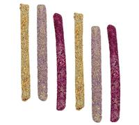 WOONEKY 6pcs Natural Rabbit Chew Sticks Molar Treats for Small Pets Safe Grass Toys for Bunnies Chinchillas and Dwarf Hamsters Promote Healthy Teeth and Fun Chewing