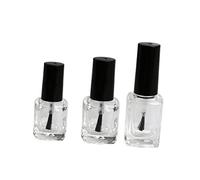 WOONEKY 6pcs Pack 5ml 10ml 15ml Empty Nail Polish Bottles Brush inside Square Shaped Glass Containers Leakproof for Diy Nail Polish