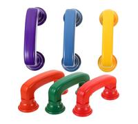 WOONEKY 6Pcs Plastic Whisper Phones for Early Speech Development Educational Phone with Bright Colors and Smooth Edges for Hand-eye Coordination and Color Recognition