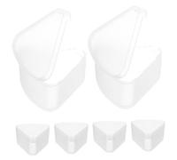WOONEKY 6pcs Powder Puff Face Triangle Case Sponges Make up Organizer Make up Holder Powder Puff Holder Travel Makeup Accessories Must Haves Aesthetic Travel Essentials Plastic