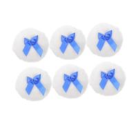 WOONEKY 6pcs Powder Puff Soft Plush Compact Applicators with Bow Design for Gentle Diaper Changes and Smooth Makeup Application at Home The-go