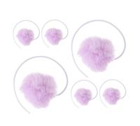 WOONEKY 6pcs Purple Cat Tree Replacement Balls with Bells Durable Interactive Hanging for Indoor Cats Stimulate Play and Exercise Pet Accessories