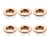 WOONEKY 6pcs Rose Gold Sink Overflow Ring for Hole Leak-Resistant Bathroom and Kitchen Basin Overflow Drain Cover Clog Prevention and Easy Maintenance Plug