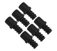 WOONEKY 6Pcs Self-Locking Toilet Brush Head Adapter 16mm Screw Connector, Black PP Plastic Toilet Brush Handle Accessory Replacement Parts for Bathroom Cleaning