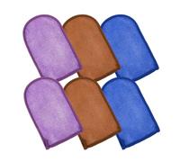 WOONEKY 6pcs Shower Mittens Exfoliating Gloves Thickened Scrubbing Mitts Vibrant Colors for Skin Exfoliation Easy to Clean and Durable Bathing Accessories