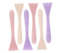 WOONEKY 6PCS Silicone Face Mask Brush Thin Precision Applicator for Facial Skincare Cream Mud Masks Makeup Foundation in Purple White Pink for Even Smooth Application and Mixing