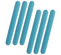 WOONEKY 6Pcs Silicone Slap Bracelets Snap Bands Wristbands for Adults Comfortable Skin-friendly Party Favors and Craft Supplies Light Blue