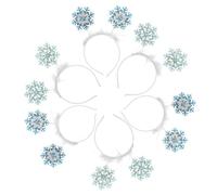 WOONEKY 6pcs Snowflake Headband Snowflake Party Decorations Ladies Crown Hair Hoops Christmas Accessories Wear Glitter Powder Hairband Festive Sparkly