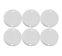 WOONEKY 6pcs Stainless Steel Round Blank Dog Tag Pendants 20mm Mirror Polished Double Hole Metal Stamping Charms for Engraved Pet Id Tags