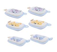WOONEKY 6pcs Toddler Bath Sponge Set Cotton Soft and Absorbent Multipack Easy to Hold and Clean Assorted Colour for Children's Bath Time Style