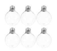 WOONEKY 6pcs Transparent Fillable Plastic Light Bulb Decorations with Screw Base Xmas Tree Pendants for Hanging Home Office Party Decor with Warm Luminous Effect