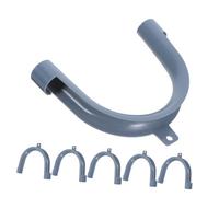 WOONEKY 6pcs U-Shape Washer Drain Hose Holder Hooks Pipe Clamps for Washing Machine Drainage Space-Saving Laundry Tub Guide Clips Secure Mounting Brackets for Stable Water Flow
