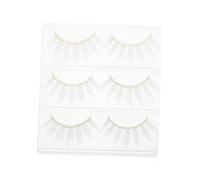 WOONEKY 6pcs White False Eyelashes for Cosplay Natural-looking Fake Lashes for Parties Halloween and Photography Comfortable Reusable