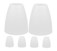 WOONEKY 6PCS White Plastic Lamp Shades Flat Head Dome Cover for Table Lamps Pendant Lights Night Lights and Camping Easy Install