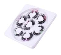 WOONEKY 7pairs False Eyelashes d Curl Decorative Lashes for Cosplay Parties Special Occasions Lightweight Cluster Lashes Beautiful Look