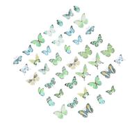 WOONEKY 80Pcs Transparent Butterfly Stickers Pet Decals for Scrapbook Journal DIY Crafts Decorative Background Stickers for Albums Diaries Handbooks