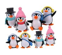 WOONEKY 8pcs 企鹅钥匙扣 Keychain Cartoon Ornament Penguin Hanging Pendant Small Penguin Doll Polar Animals Lovers Gifts Figurine Christmas Decorations Small