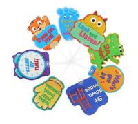 WOONEKY 8pcs Classroom Rules Paddles and Instructional Guidelines Signs for Preschool and Kindergarten, Interactive Educational Teacher Management Tools for Early Learning and Classroom Regulation