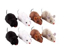 WOONEKY 8pcs Clockwork Plush Mouse for Cats Adorable Wind Up Rat Interactive Cat Pet Playtime Random Color Durable Plush and Design Random Color