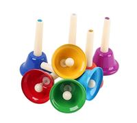 WOONEKY 8pcs Colorful Hand Bells Sound Clear Tone Educational Percussion Instrument for Kindergarten Early Childhood Teaching Aids Lightweight School Use