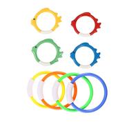 WOONEKY 8pcs Diving Training Rings for Swimming Pool Underwater Plaything with Sinking Feature Colorful Random Assortment for Water Skill Development Random Color