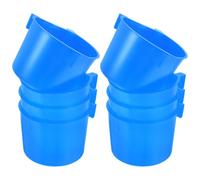 WOONEKY 8pcs Hanging Cage Food Water Bowls for Birds and Small Animals, Lightweight Pe Plastic Feeding Bowls Easy Installation, Suitable for Pet Care at Home, Blue 8.3x8.3x6cm