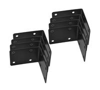 WOONEKY 8pcs Heavy Duty Black Stainless Steel Raised Garden Bed Corner Brackets Right Angle Shelf Brackets for Wood Planters and Raised Beds with Corner Design