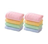 WOONEKY 8pcs Kids Washcloth Face Towels Soft Thick Absorbent Cotton Bath Towels for Preschool Boys and Girls with Multi-color Set