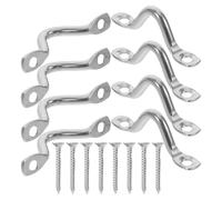 WOONEKY 8pcs Marine Stainless Steel Kayak Handle Replacement 4mm Bimini Top Hardware Eye Strap Tie down Loops for Boat Deck Rigging and Canoe Carrying Accessories