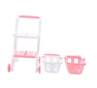 WOONEKY 8pcs Mini Supermarket Cart for Double Grocery Wagon with Smooth Rolling Wheels Safe Materials Pretend Play Storage Organizer