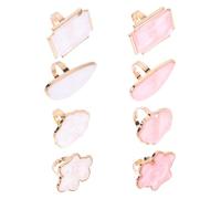 WOONEKY 8pcs Nail Art Craft Kit Manicure Paint Tray Nail Mixing Tray Display Plate Ring Type