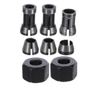 WOONEKY 8pcs Router Collet Chuck Set Carbon Steel High Precision Clamping Adapter for Bits Compatible with CNC Engraving Milling and Trimming Machines