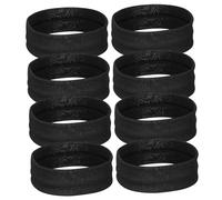 WOONEKY 8pcs Running Sweat-absorbent Headband Black Elastic Sports Headband for Gym Yoga Exercise Basketball Sweat Bands Unisex