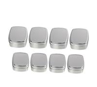 WOONEKY 8Pcs Square Aluminum Soap Containers with Leak Lids Multi Capacity Soap Holders for Travel and Bathroom Storage Easy Open Design Space Saving and Decorative
