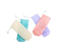 WOONEKY 8pcs Thick Foaming Soap Mesh Bags Hanging Bar Soap Pouch for Facial Cleanser with Space-saving Design and Multi-use Storage in Pastel Colors