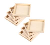 WOONEKY 8pcs Wooden Puzzle Tray Unfinished Craft Board Organizer for Sorting Jigsaw and with Comfortable Grip for Home School and Travel Use