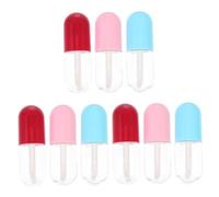 WOONEKY 9 Pcs Empty Lip Balm Tubes Refillable Lip Gloss Containers Portable Plastic Lipstick Holders for Travel and DIY Random Color Random Color