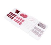 WOONEKY 96Pcs Matte Flat Head False Nails Set with Glue Multi-Color Manicure Nail Tips for Home Use in Grey White Pink Wine Red