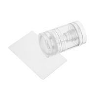 WOONEKY Adjustable French Tip Nail Stamp with Clear Silicone Jelly Stamper for Precise DIY Nail Art Transparent Silicone Tool for Salon-quality Manicure Designs at Home