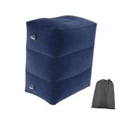 WOONEKY Adjustable Inflatable Travel Foot Rest Cushion Dark Blue Foldable Footrest Pillow with Comfortable Flocking Surface Lightweight Portable for Leg Support Airplane and Outdoor Use