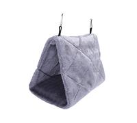 WOONEKY Adorable Grey Parrot Plush Hammock Warm Hanging Bed for Birds Small Comfortable Nest for Home Cage Easy to Install with Double Hooks Encourages Balance and Coordination