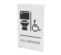 WOONEKY All Gender Disabled Restroom Sign Wheelchair Accessible Toilet Door Sign Braille Wall Mount for Office Gym Restaurant