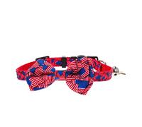WOONEKY American Flag Cat Collar Decorative Bow Tie Festive Design for Cats Kittens Buckle for Daily Wear Special Occasions Unique Pet Jewelry for Parties Celebrations