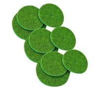 WOONEKY Artificial Moss Pads Set, Artificial Grass Circles, 9pcs Cloth Green Mossy Turf for Landscape Decoration and Villa Lawn