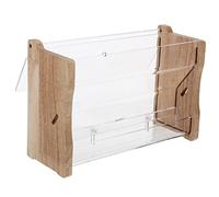 WOONEKY Automatic Acrylic Rutin Chicken Feeder Capacity Pet Breeding Box for Parrots and Birds Clear Food Holder Feeding Trough for Home and Professional Use
