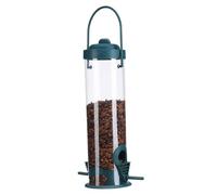 WOONEKY Automatic Hanging Bird Feeder for Hummingbirds Tube Bird Food Container Ample Capacity Easy to Refill Plastic Sturdy 29x14cm for Balcony Garden