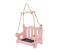 WOONEKY Automatic Hanging Outdoor Garden Bird Feeder Pink Pet Bird Food Holder Decorative Accessory for Patio Backyard