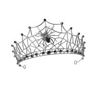 WOONEKY Baroque Alloy Spider Web Bridal Headband Crown Lightweight Comfortable Fit Wedding Hair Accessories for Brides Halloween Costume Party Evening Masquerade