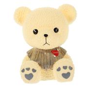 WOONEKY Bear Shaped Piggy Bank Coin Saving Pot Small Grey Decorative Vinyl Money Box Desktop Coin Holder Adornment for Home and Office Savings