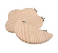 WOONEKY Bird Cage Perch and Platform 2pcs Wooden Replacement Stand for Parakeet Budgie Cockatiel Conure Small Bird Cage Accessory for Indoor Pet Use